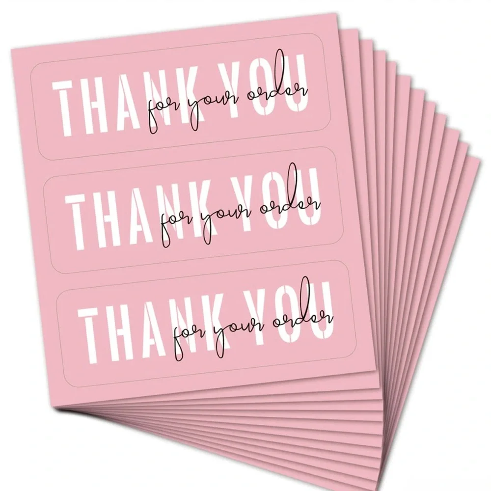 Pink Thank You Stickers, 30 ct